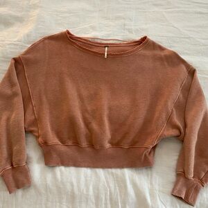 Free People Cropped Pull Over Sweatshirt
